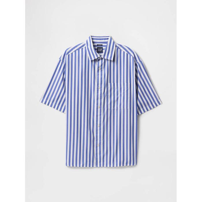 Натуральный Хлопок Oversize Рубашка Poplin цвет: Голубой