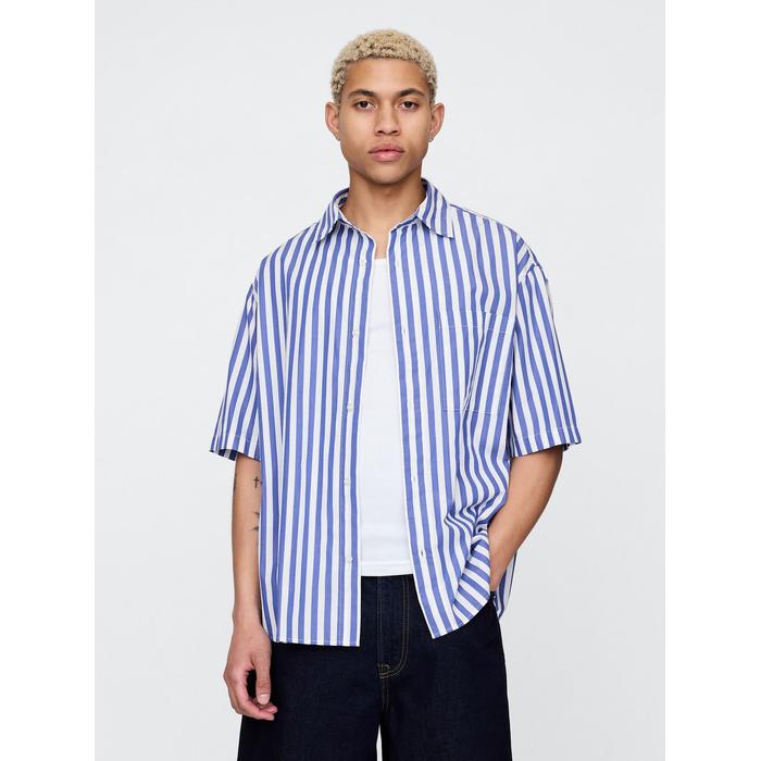 Натуральный Хлопок Oversize Рубашка Poplin цвет: Голубой