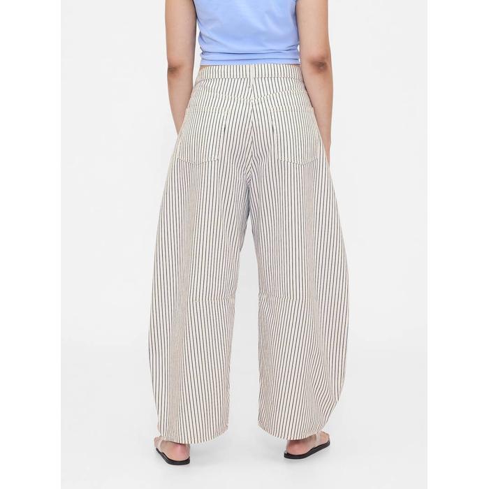 Yüksek Bel Çizgili Horseshoe Jean Pantolon цвет: Белый