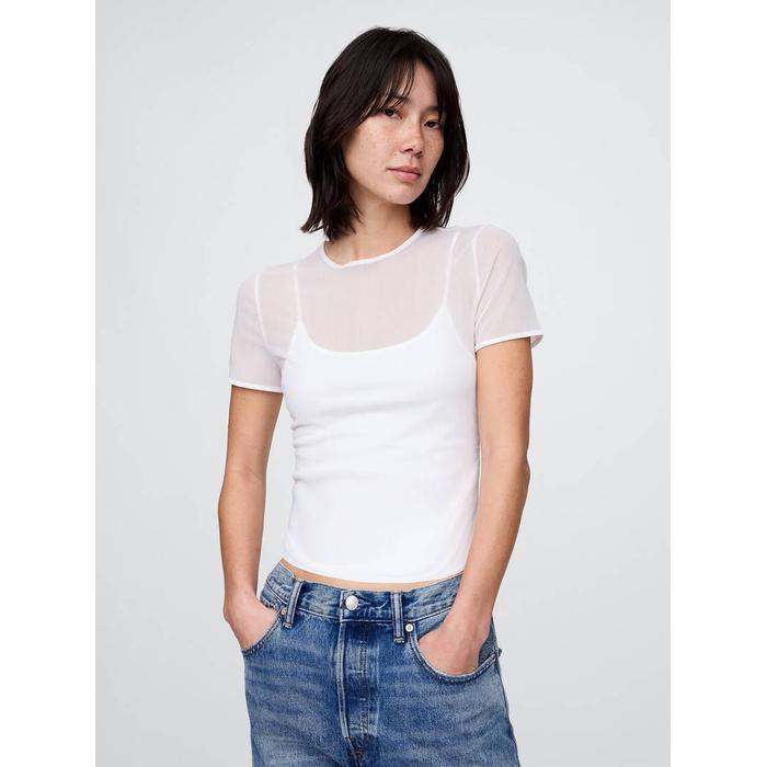 Transparan Crop T-Shirt цвет: Белый