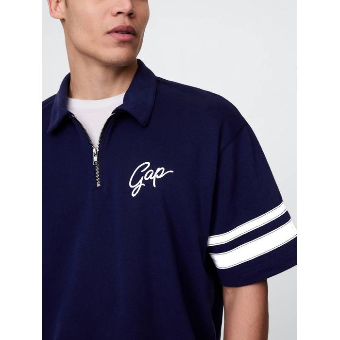 Винтажная футболка с логотипом Gap на молнии от VintageSoft цвет: Синий