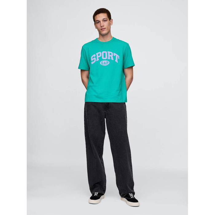 Relaxed Футболка с логотипом Gap Sports цвет: Зелёный