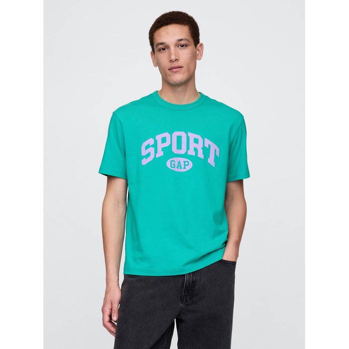 Relaxed Футболка с логотипом Gap Sports цвет: Зелёный