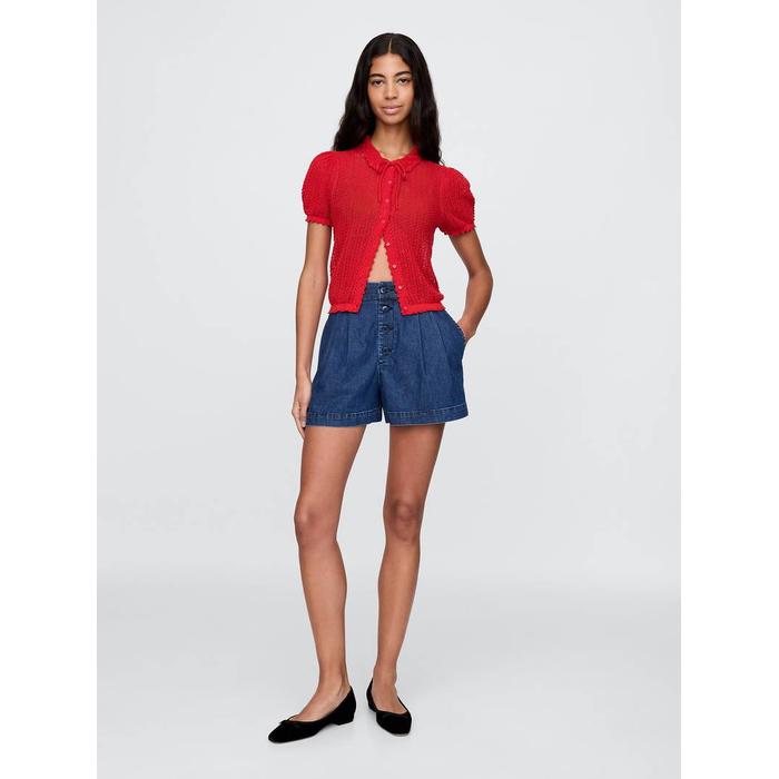 Кардиган Gap × DÔEN из смесового льна цвет: Красный