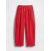 Crinkle Gauze Easy Barrel Pantolon цвет: Красный