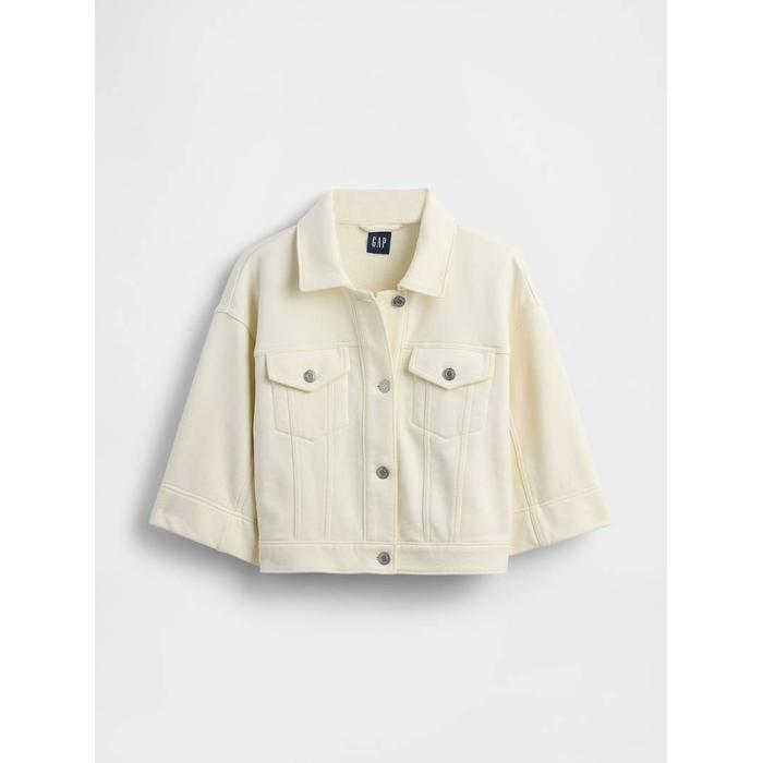 Heavyweight Fransız Havlu Kumaş Denim Kısa Ceket цвет: Белый
