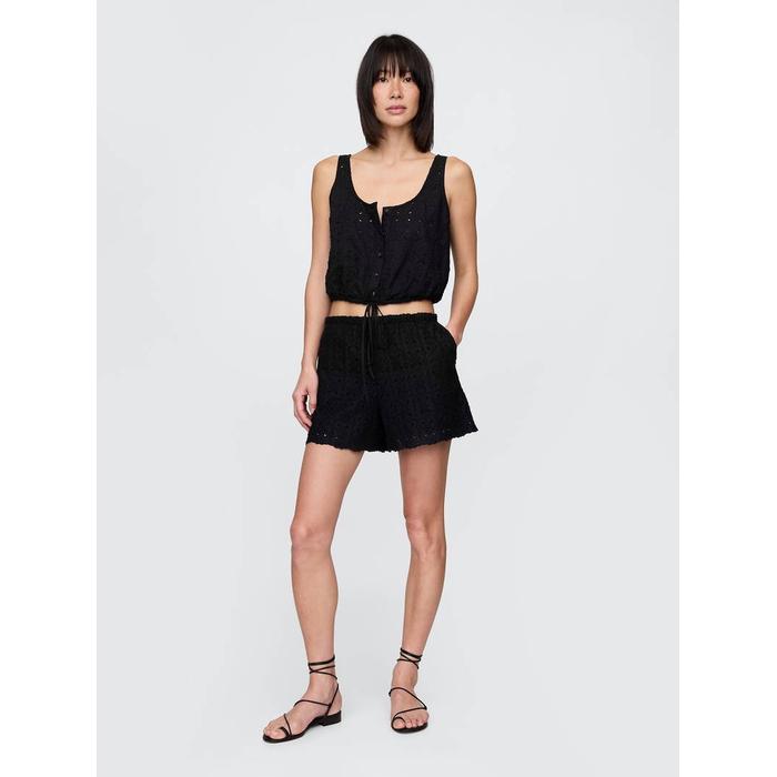 Büzgülü Kenar Crop Üst цвет: Чёрный