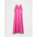 Linen-Blend Nakışlı Halter Maxi Elbise цвет: Розовый