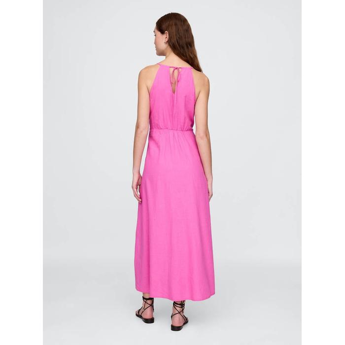 Linen-Blend Nakışlı Halter Maxi Elbise цвет: Розовый