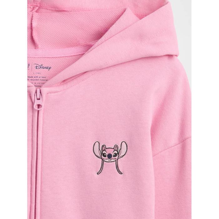 Lilo & Stitch Çocuk Fransız Havlu Kumaş Kısa Fermuarlı Sweatshirt цвет: Розовый