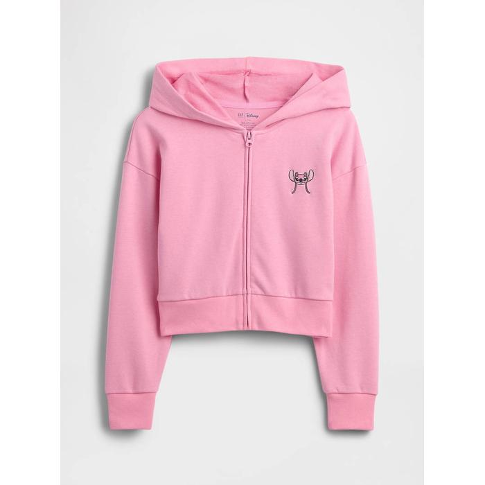 Lilo & Stitch Çocuk Fransız Havlu Kumaş Kısa Fermuarlı Sweatshirt цвет: Розовый