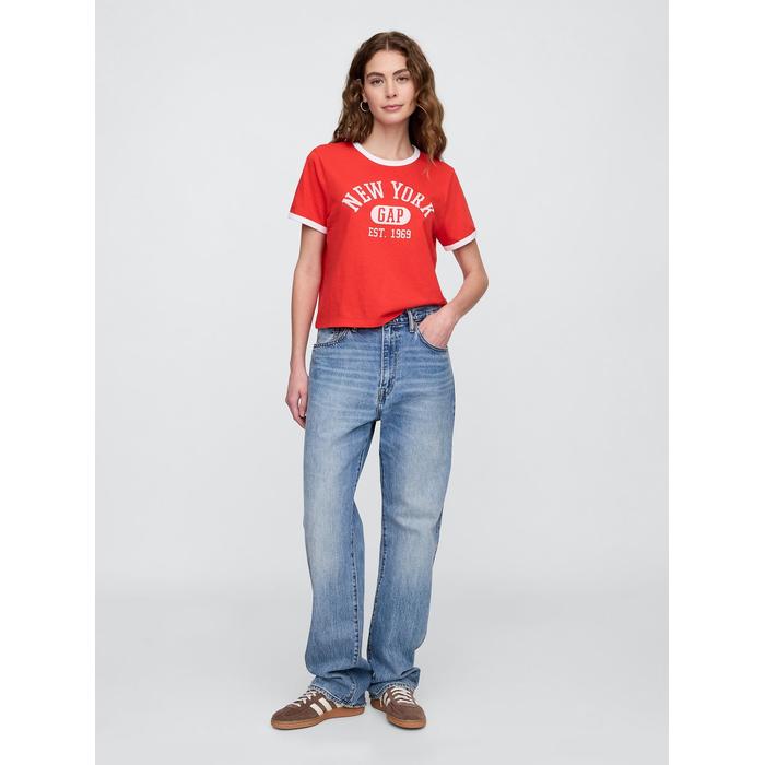 Grafik Baskılı T-Shirt цвет: Красный