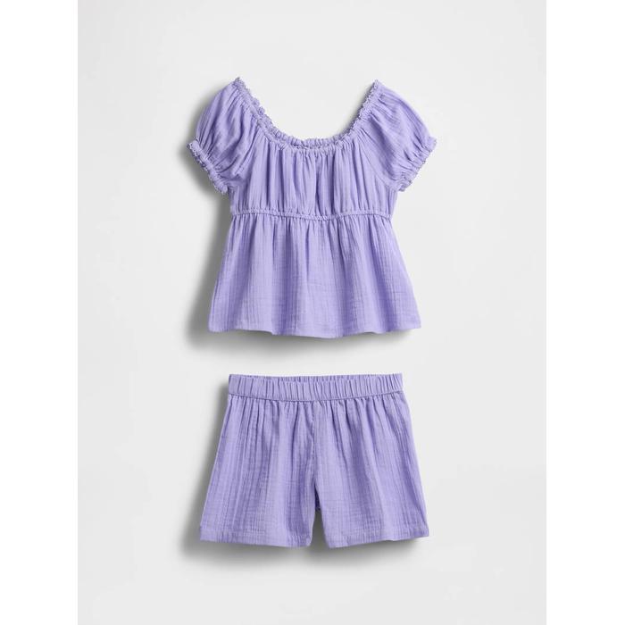 Kids Crinkle Gauze Outfit Set цвет: Фиолетовый