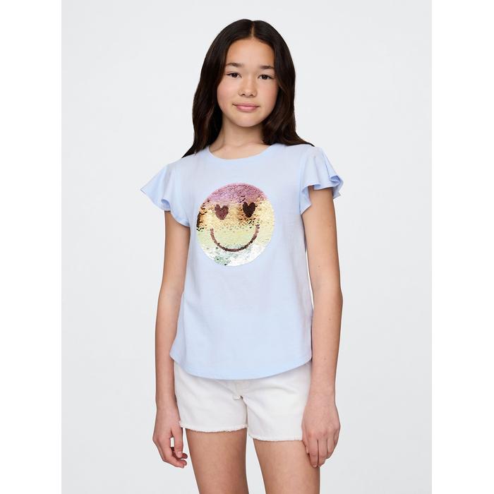 Kids Flippy-Sequin Grafik T-Shirt