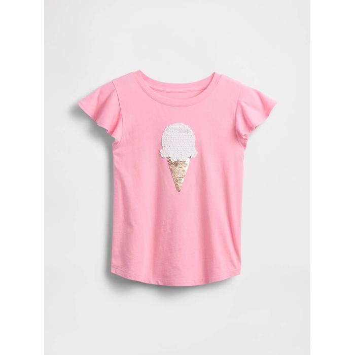 Kids Flippy-Sequin Grafik T-Shirt цвет: Розовый