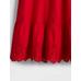 Kids Smocked Ruffle Midi Elbise цвет: Красный