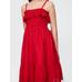 Kids Smocked Ruffle Midi Elbise цвет: Красный