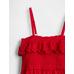 Kids Smocked Ruffle Midi Elbise цвет: Красный