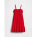 Kids Smocked Ruffle Midi Elbise цвет: Красный