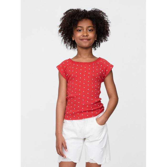 Dantel Yaka Pointelle T-Shirt цвет: Красный