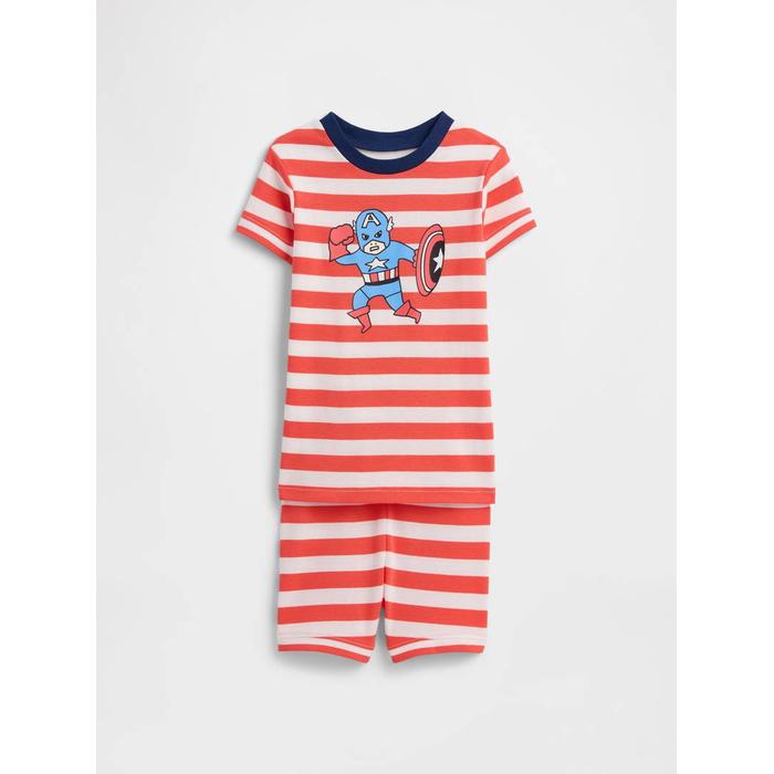 Baby & Toddler Marvel Kaptan Amerika %100 Organik Pamuk Pijama Takımı цвет: Красный