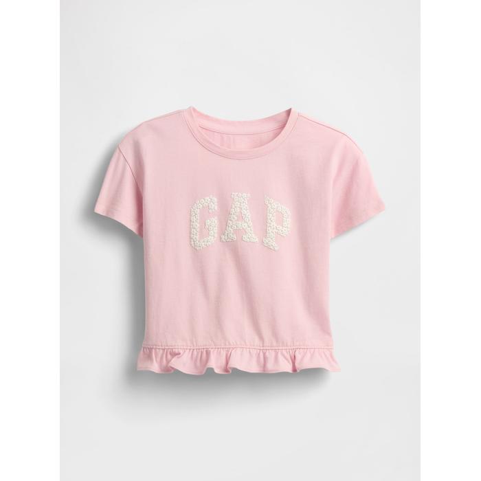 Gap Logo Ruffle T-Shirt цвет: Розовый