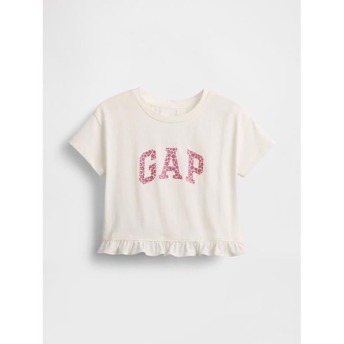 Футболка с оборками и логотипом Gap цвет: Белый