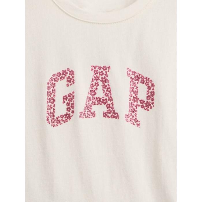 Футболка с оборками и логотипом Gap цвет: Белый