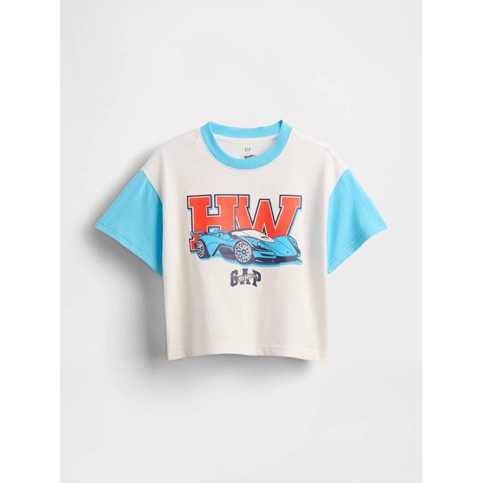 Baby & Toddler Oversized Hot Wheels Grafik T-Shirt цвет: Белый