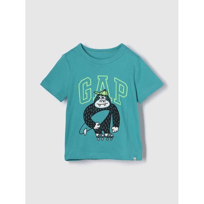Grafik Baskılı T-Shirt цвет: Зелёный