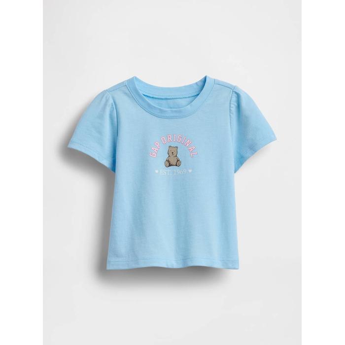 Футболка с логотипом Baby &amp; Toddler Brannan Bear Gap для малышей цвет: Голубой