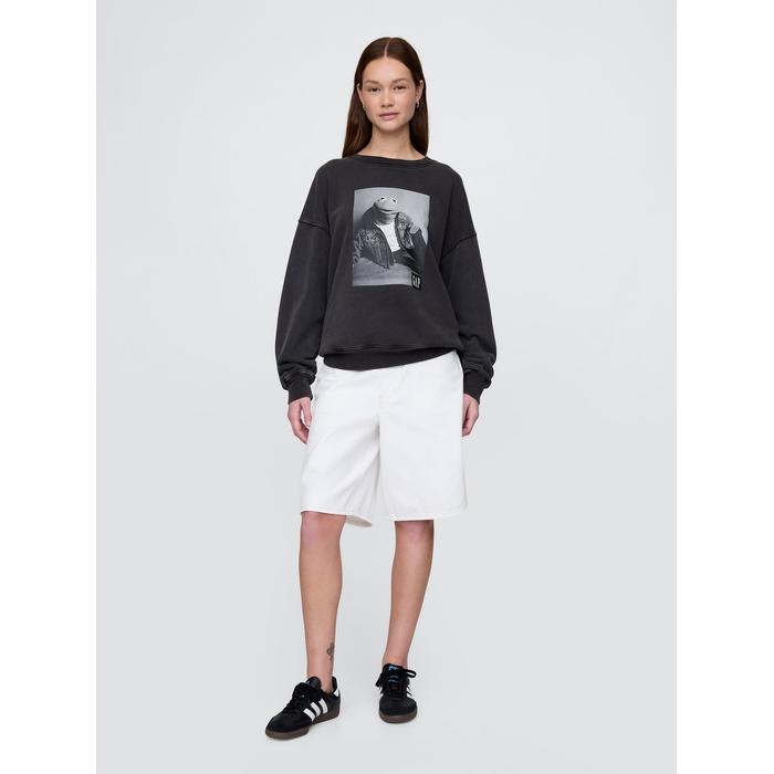 Gap × Disney Grafikli Oversized Sweatshirt цвет: Чёрный