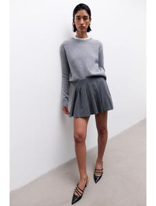 Плиссированная юбка из полушерстяной ткани skort