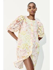 Платье Broderie anglaise с длинными рукавами