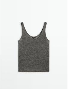 100% linen tank top цвет: Маренго