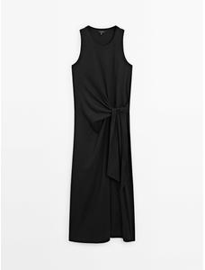 Платье с горловиной халтер и завязками цвет: Черный