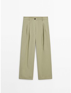 Широкие брюки со средней посадкой из высокотехнологичной ткани цвет: Светло-зеленый