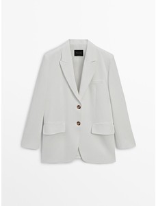 Костюмный пиджак оверсайз цвет: Натуральный, кремовый