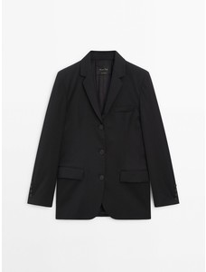 Костюмный пиджак из смесовой шерсти цвет: Черный