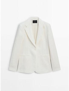 Костюмный пиджак из 100% льна цвет: Белый