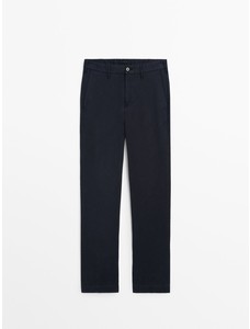 Зауженные брюки чинос из смесового хлопка цвет: Темно-синий