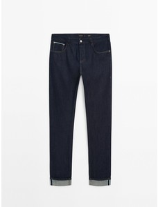 Зауженные джинсы селвидж из расшлихтованной ткани цвет: Индиго