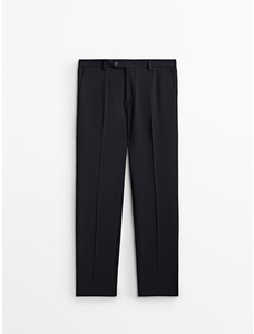 Костюмные брюки из биэластичной шерсти цвет: Темно-синий