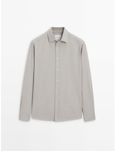Рубашка оксфорд классического кроя из мягкого хлопка цвет: Бежевый