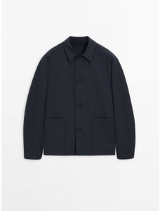Куртка-рубашка из легкой высокотехнологичной ткани цвет: Темно-синий