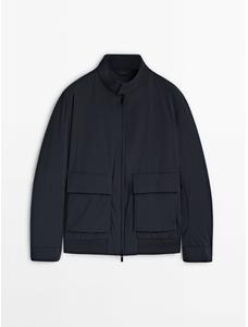 Куртка из биэластичной ткани с карманами цвет: Темно-синий
