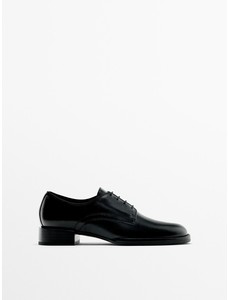 Туфли на низком каблуке со шнуровкой цвет: Черный