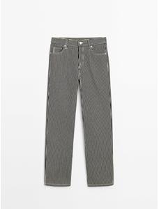 Straight fit denim trousers stripes цвет: Чернильно-синий