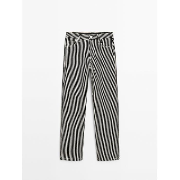 Straight fit denim trousers stripes цвет: Чернильно-синий