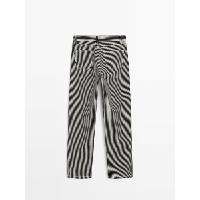 Straight fit denim trousers stripes цвет: Чернильно-синий
